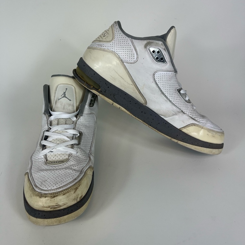 Jordan After Game 428825-102 White/ Metallic Silver CMNT GRY Mens Size 15